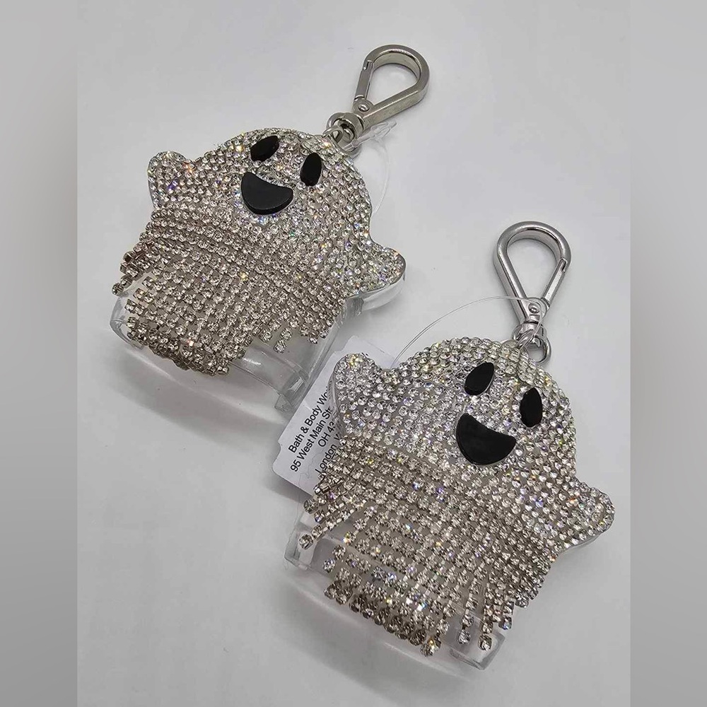 Bath and Body Works Blingy Ghost hand sanitizer holder.